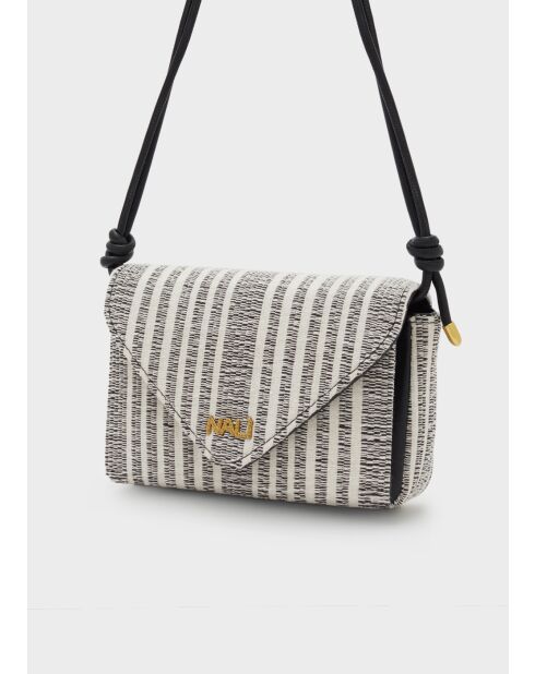 Sac bandoulière Bloom beige/noir - 22 x 7.5 x 14 cm