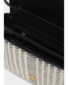 Sac bandoulière Bloom beige/noir - 22 x 7.5 x 14 cm