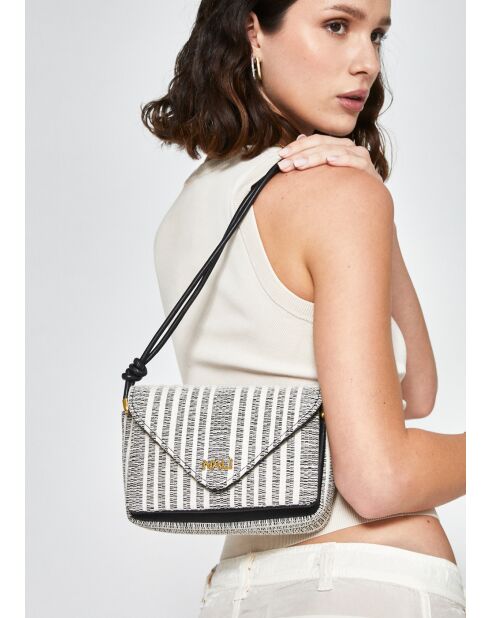 Sac bandoulière Bloom beige/noir - 22 x 7.5 x 14 cm