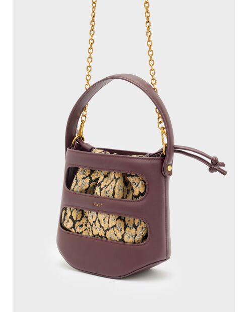 Sac seau Jacquelin bordeaux - 22x19,5x9 cm