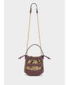 Sac seau Jacquelin bordeaux - 22x19,5x9 cm