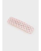 Barrette à cheveux à carreaux rose/blanc