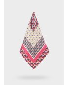 Geel/magenta sjaal met geometrisch patroon