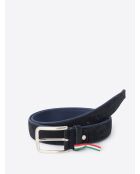Ceinture bi-matière suédé dark navy