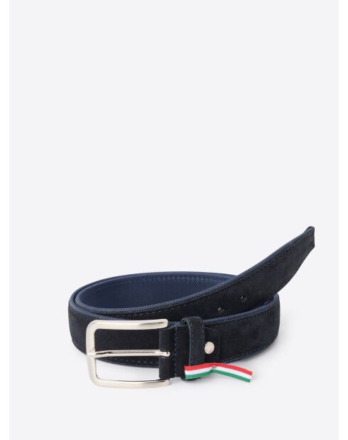 Ceinture bi-matière suédé dark navy