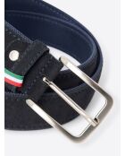 Ceinture bi-matière suédé dark navy