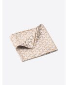 Pochette en soie fleurie camel - 25x25cm