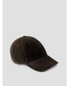 Casquette baseball en suédine café