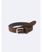 Ceinture en cuir lisse chocolat