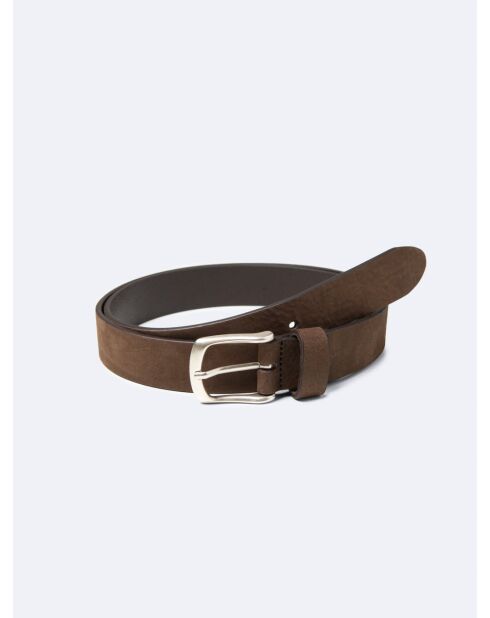 Ceinture en cuir lisse chocolat
