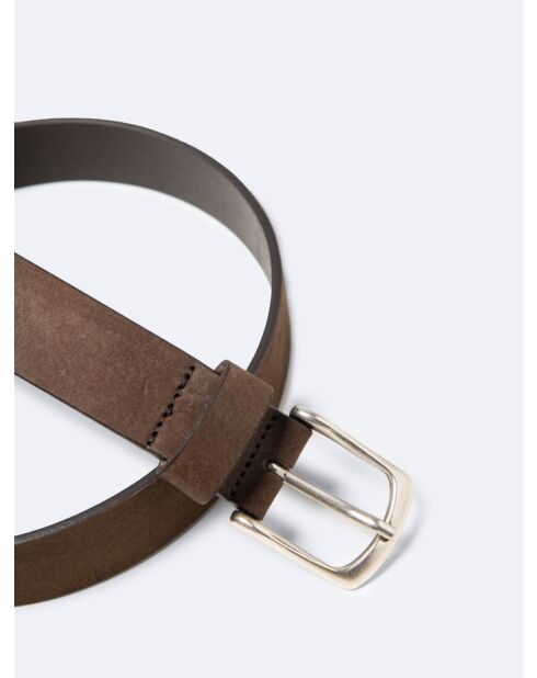 Ceinture en cuir lisse chocolat