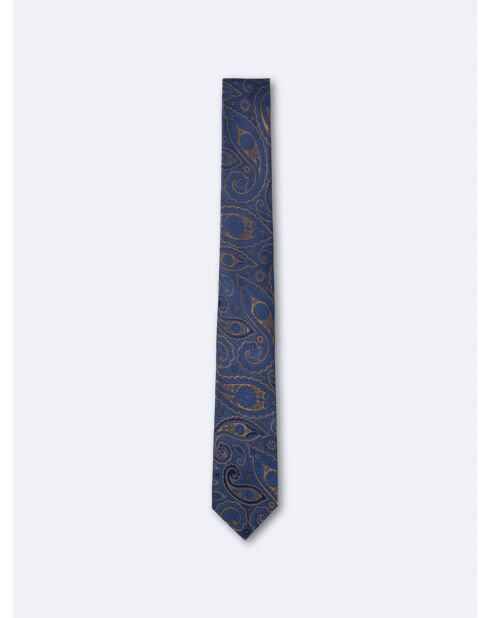 Cravate fantaisie en en soie dark navy