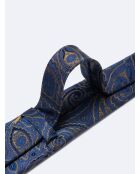 Cravate fantaisie en en soie dark navy
