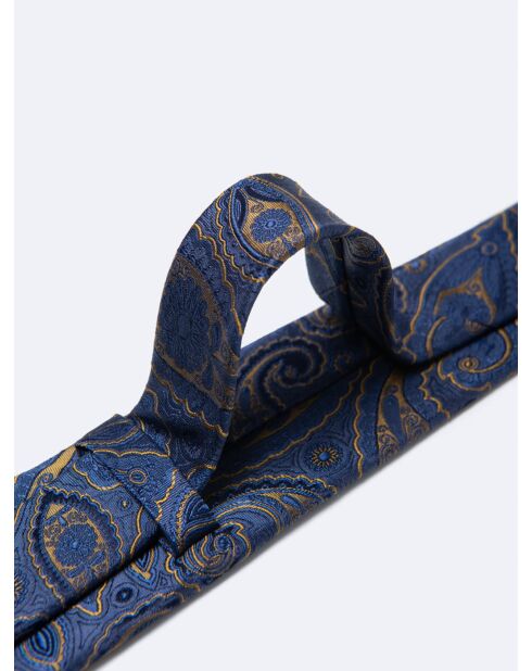 Cravate fantaisie en en soie dark navy