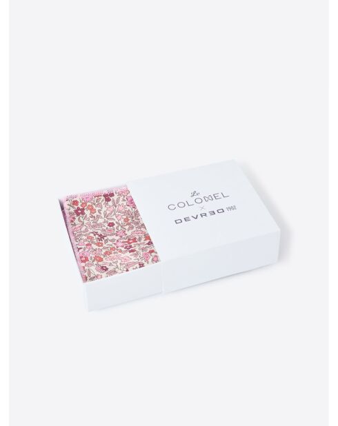 Pochette de costume fleuri Le Colonel rose - 25x25cm