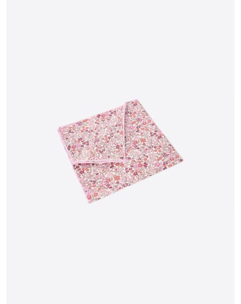 Pochette de costume fleuri Le Colonel rose - 25x25cm