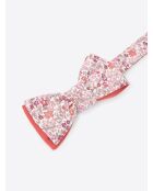 Nœud papillon fleuri en coton Le Colonel rose - 11 x 5,5cm