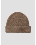 Cappello in lana maculata marrone mogano