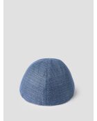 Berretto piatto blu chiaro effetto tweed