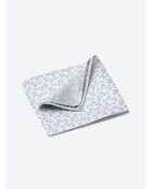 Pochette en soie fleurie bleu light - 25x25cm