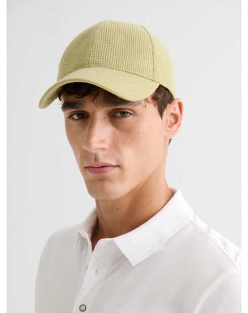 Casquette baseball gauffrée vert amande