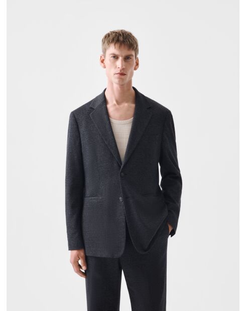 L'Atelier Reguläre Anzugjacke, meliert, Anthrazit