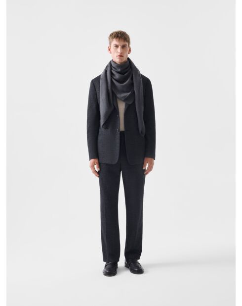 L'Atelier Reguläre Anzugjacke, meliert, Anthrazit