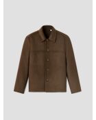 Giacca con collo a camicia color cacao