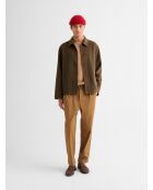Giacca con collo a camicia color cacao