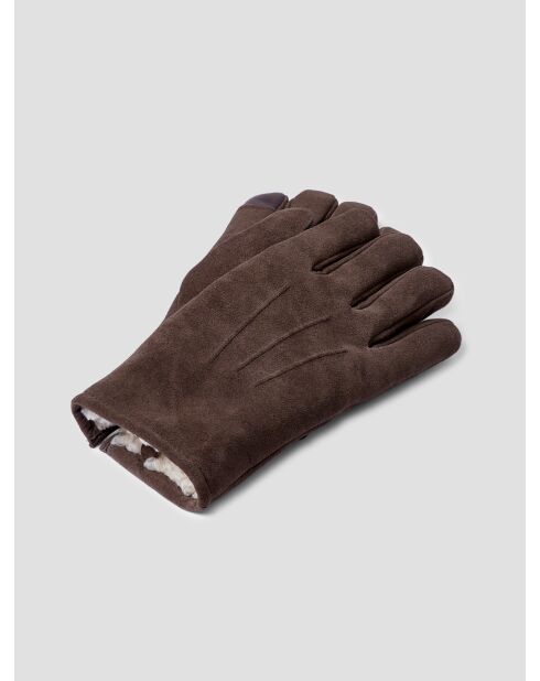 Mahagoni-braune Sherpa-Innenlederhandschuhe