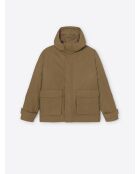 Chaqueta acolchada con capucha en camel