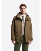 Chaqueta acolchada con capucha en camel