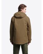 Chaqueta acolchada con capucha en camel