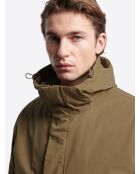 Chaqueta acolchada con capucha en camel