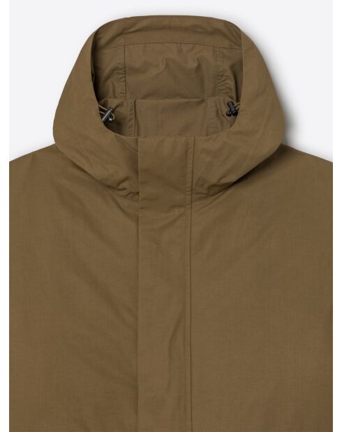 Giacca trapuntata con cappuccio color cammello