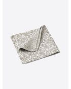 Pochette en soie fleurie kaki - 25x25cm