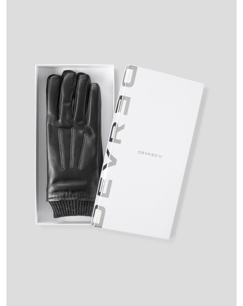 Coffret gants en cuir noir