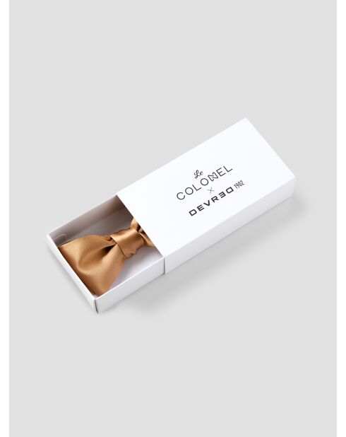Nœud papillon en soie Colonel Moutarde caramel 2 - 11 x 5,5cm