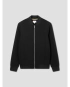 Veste légère col teddy texturé bleu marine