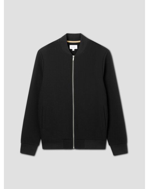 Veste légère col teddy texturé bleu marine