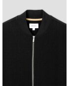 Veste légère col teddy texturé bleu marine