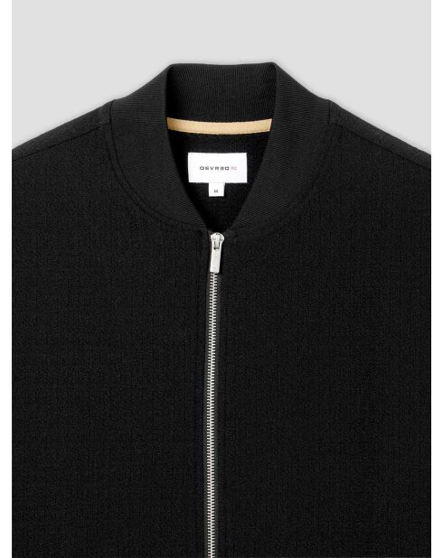 Veste légère col teddy texturé bleu marine