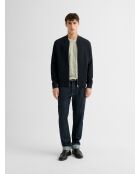 Veste légère col teddy texturé bleu marine