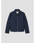 Blouson zippé matelassé col chemise deep blue