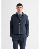 Blouson zippé matelassé col chemise deep blue