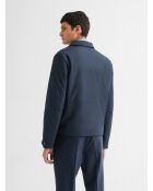 Blouson zippé matelassé col chemise deep blue