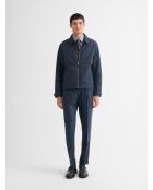 Blouson zippé matelassé col chemise deep blue