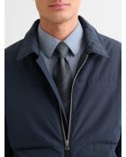 Blouson zippé matelassé col chemise deep blue