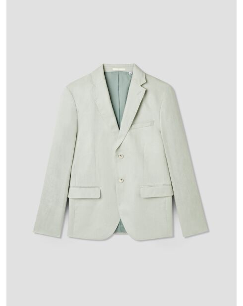 Veste de costume slim en lin vert amande