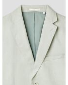 Veste de costume slim en lin vert amande